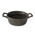 Embossed Pattern Stoneware Bakeware with Handle